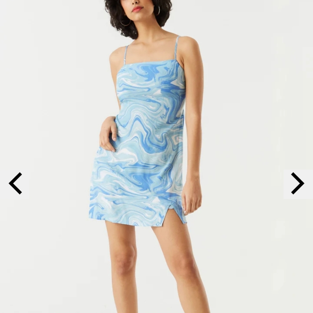 Baby blue summer dress with tie back